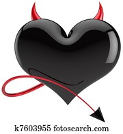 Devil heart shape black Love Devil heart shape black Love