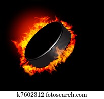 Hockey Puck in Fire Hockey Puck in Fire
