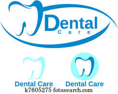 komplet, od, stomatologiczny, logotype