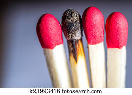Matchsticks with one burned out