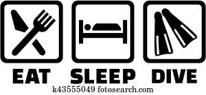 Scuba diving with eat sleep icons Scuba diving with eat sleep icons
