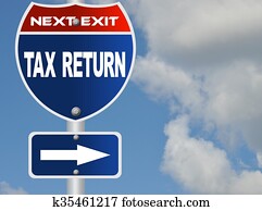 Tax return road sign Tax return road sign