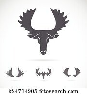 Vector image of an moose head on a white background Vector image of an moose head on a white background