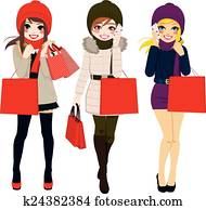 חורף, קניות של נשים