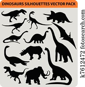 Triceratops ديناصور حيوان منقرض رسم التخطيط Clipart K17596101 Fotosearch