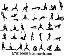 exercício, ilustrações