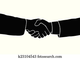 Handshake icon vector sillouette black business