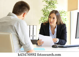 homem, procurar, trabalho, durante, um, entrevista