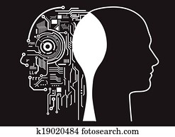 human, inteligência, fusão