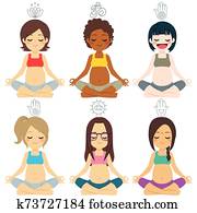 joga, schwangeren, posen, verschieden, gesellschaft joga, schwangeren, posen, verschieden, gesellschaft