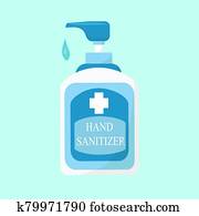 soap or hand sanitizer bottle symbol for hygiene. for a warning banner like please wash your hands. soap or hand sanitizer bottle symbol for hygiene. for a warning banner like please wash your hands.