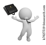 3d small people - successful businessman 3d small people - successful businessman