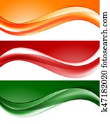 abstrakt, licht, wellig, linien, satz