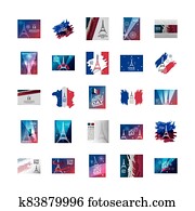 bundle of happy bastille day and icons bundle of happy bastille day and icons