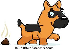 Clipart of vector color sketch dog German shepherd breed smile k9067361 ...