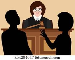 Flat Vector Female Judge Flat Vector Female Judge
