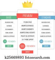 minimalistic, prijzen, tafel, vector