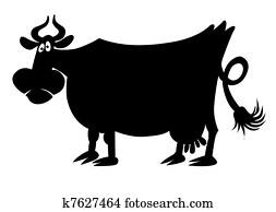 silhouette of the cow on white bac silhouette of the cow on white bac