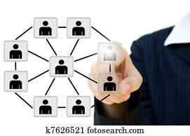 Young business pushing social network structure in a whiteboard. Young business pushing social network structure in a whiteboard.