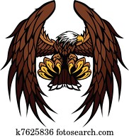 נשר, כנפיים, ו, ציפורנים, קמיע, וקטור