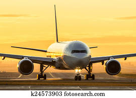 Aircraft at sunset Aircraft at sunset