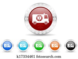 ambulance icon christmas set ambulance icon christmas set