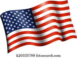 American Flag Flat Waving American Flag Flat Waving