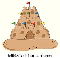 Sand Castle Clip Art | Our Top 1000+ Sand Castle Vectors | Fotosearch