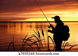 fisherman silhouette fisherman silhouette