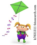 girl flying a kite girl flying a kite