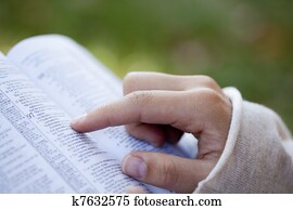 leitura mulher, a, bible.