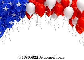 Red, white, and blue balloons background Red, white, and blue balloons background