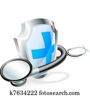 Shield stethoscope medical concept