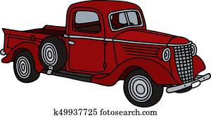 Classic red small truck Classic red small truck