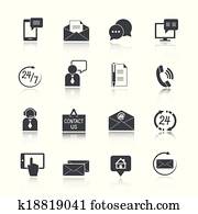 Contact Us Service Icons Set Contact Us Service Icons Set