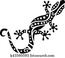 gecko, mit, ethnisch, muster gecko, mit, ethnisch, muster