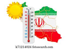 Heat in Iran concept. 3D rendering Heat in Iran concept. 3D rendering