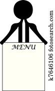 man holding menu