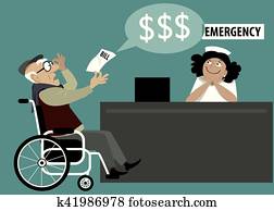 Old man in a hospital