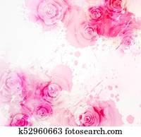 Pink floral invitation template