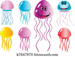 Set of jellyfish Set of jellyfish