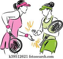 נשים, טניס, התחבר, דוגמה