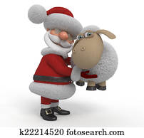 3d Santa Claus with a lamb 3d Santa Claus with a lamb