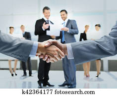 Business handshake and business people