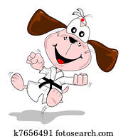 Cartoon dog martial arts Cartoon dog martial arts