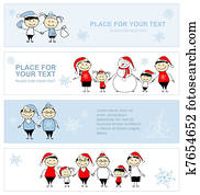 Happy family together, christmas holiday banner for your design