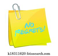 no regrets post message illustration design