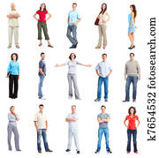 Set of casual people group.