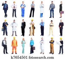 Set of workers business people.