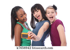 Teenage girls fun self portrait photography